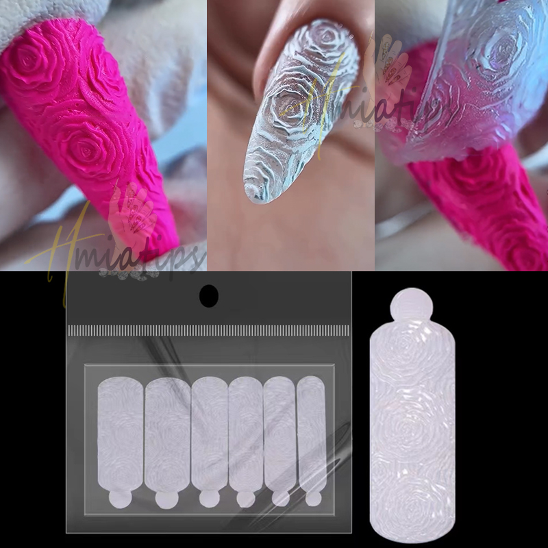 Nail Extension Form - 12 шт., силиконовые формы с розами