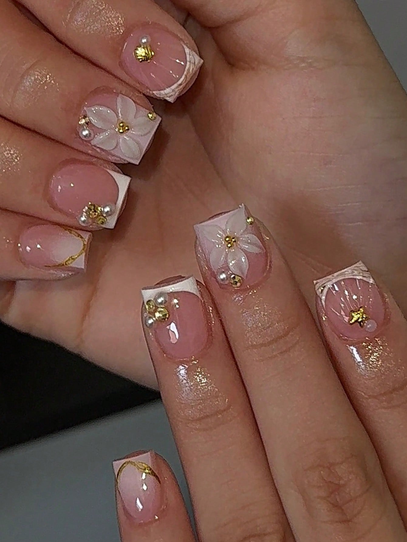 Nail Art Jelly - 24 шт. коротких квадратных белых акриловых