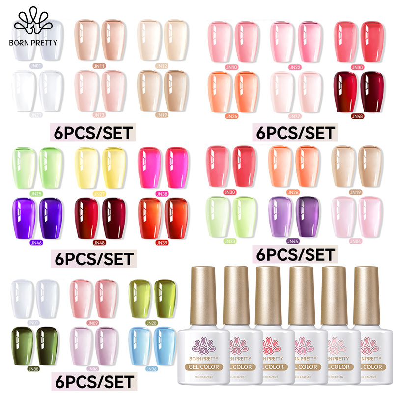 Nail Art Jelly - BORN PRETTY6Pcs 10ML Набор гель-лаков для