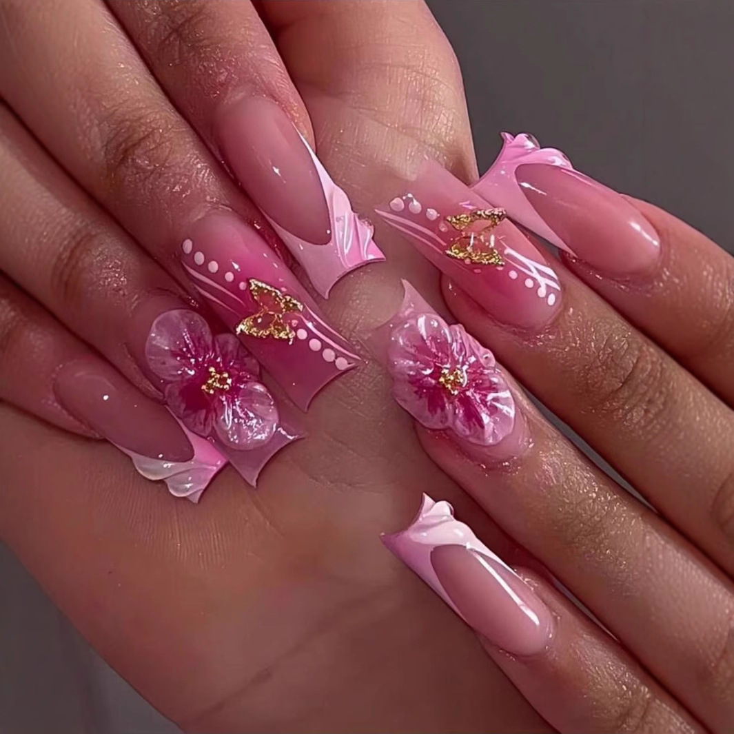 Nail Art Gliter - 24 шт., носимые квадратные накладные ногти,