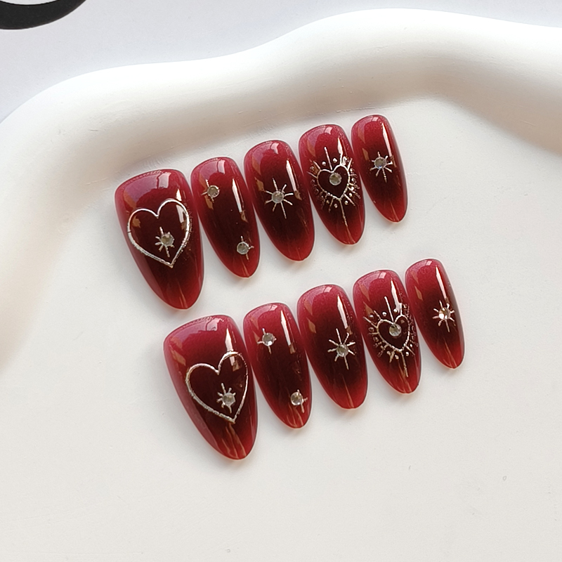 Nail Art Simple Elegant - 10 шт. накладных ногтей во французском