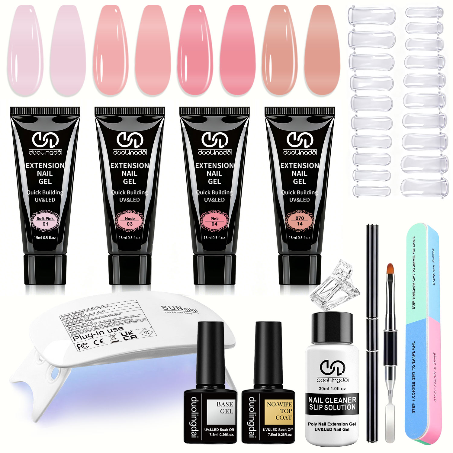 Polygel Nail Kit - Набор для наращивания ногтей Duolingdai: 4