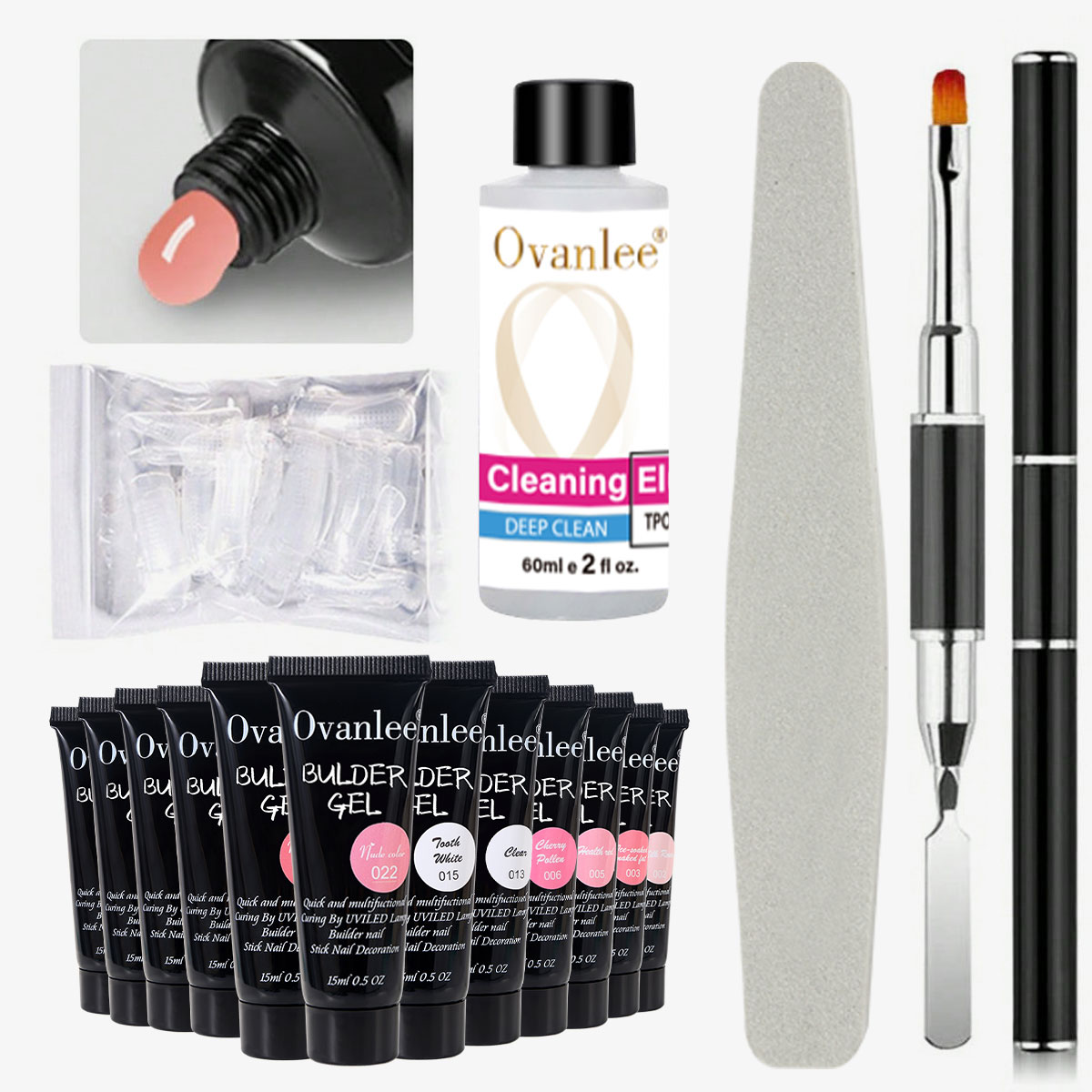 Polygel Nail Kit - Набор гелей для наращивания ногтей Ovanlee,