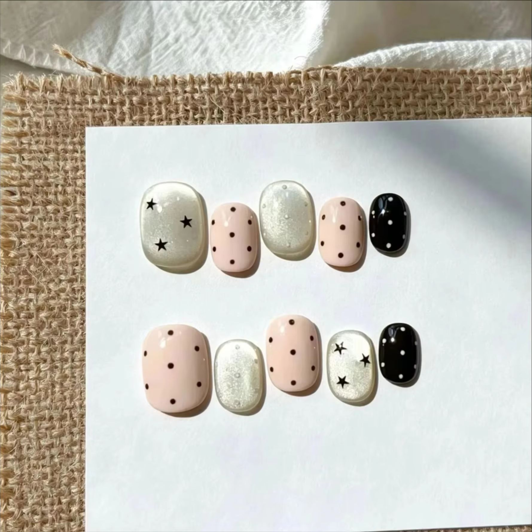 Nail Art Gliter - 10 шт. накладных ногтей Y2K Hot