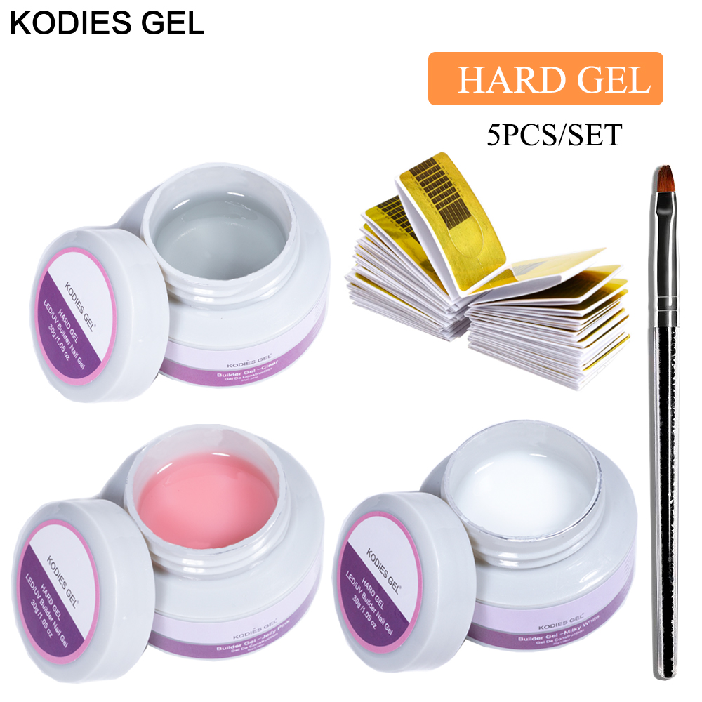 Polygel Nail Kit - Гель KODIES 5 шт./набор, УФ-строитель, жесткий