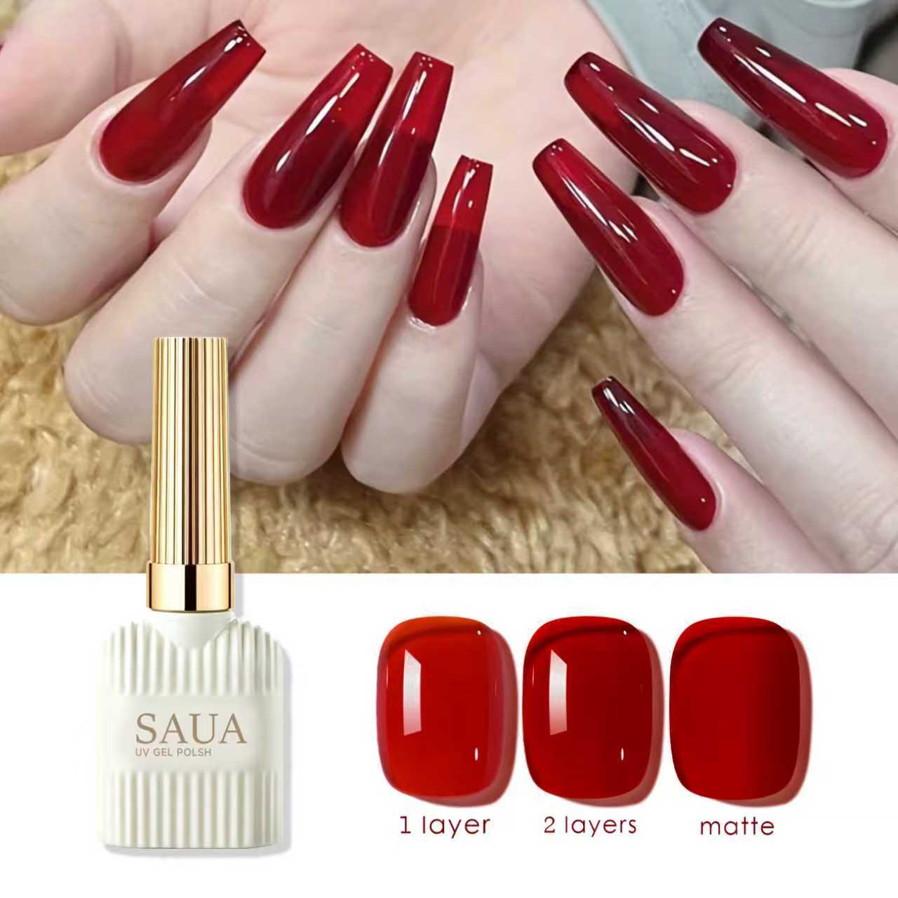 Nail Art Simple Elegant - 15 мл полупрозрачного красного клеевого лака