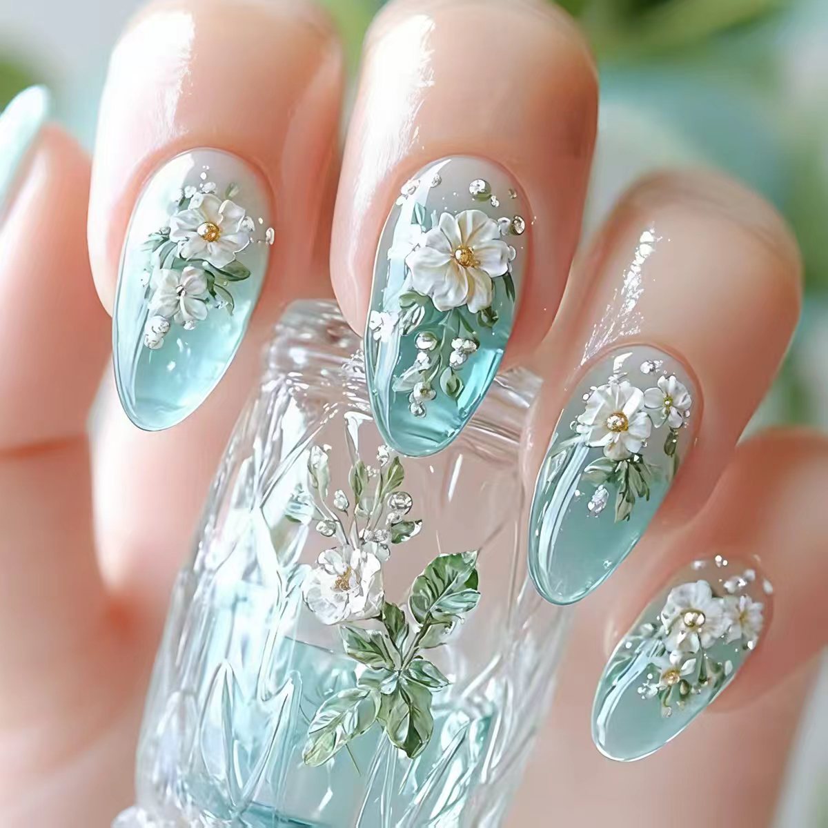 Nail Art Fake - Искусственные накладные ногти средней длины для
