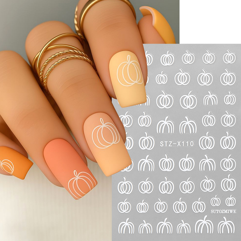 Nail Art Simple Elegant - 2 шт. Элегантные белые наклейки для