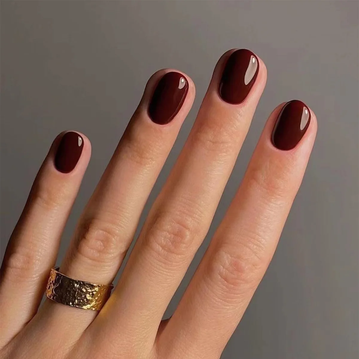 Nail Art Fake - 24 шт., однотонные накладные ногти, короткие