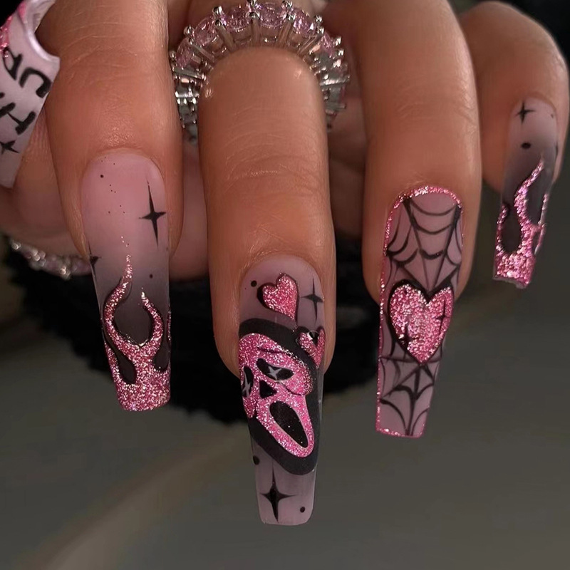 24 шт. розовых накладных ногте – обзор и цена Nail Art Gliter