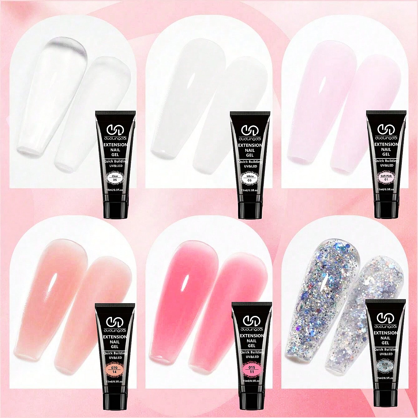 6-цветный набор для наращивани – обзор и цена Polygel Nail Kit
