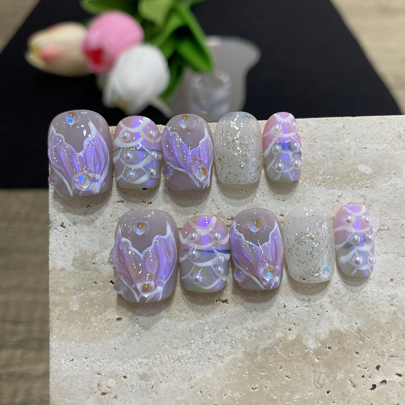 10 шт. накладных ногтей «Бабоч – обзор и цена Nail Art Fake