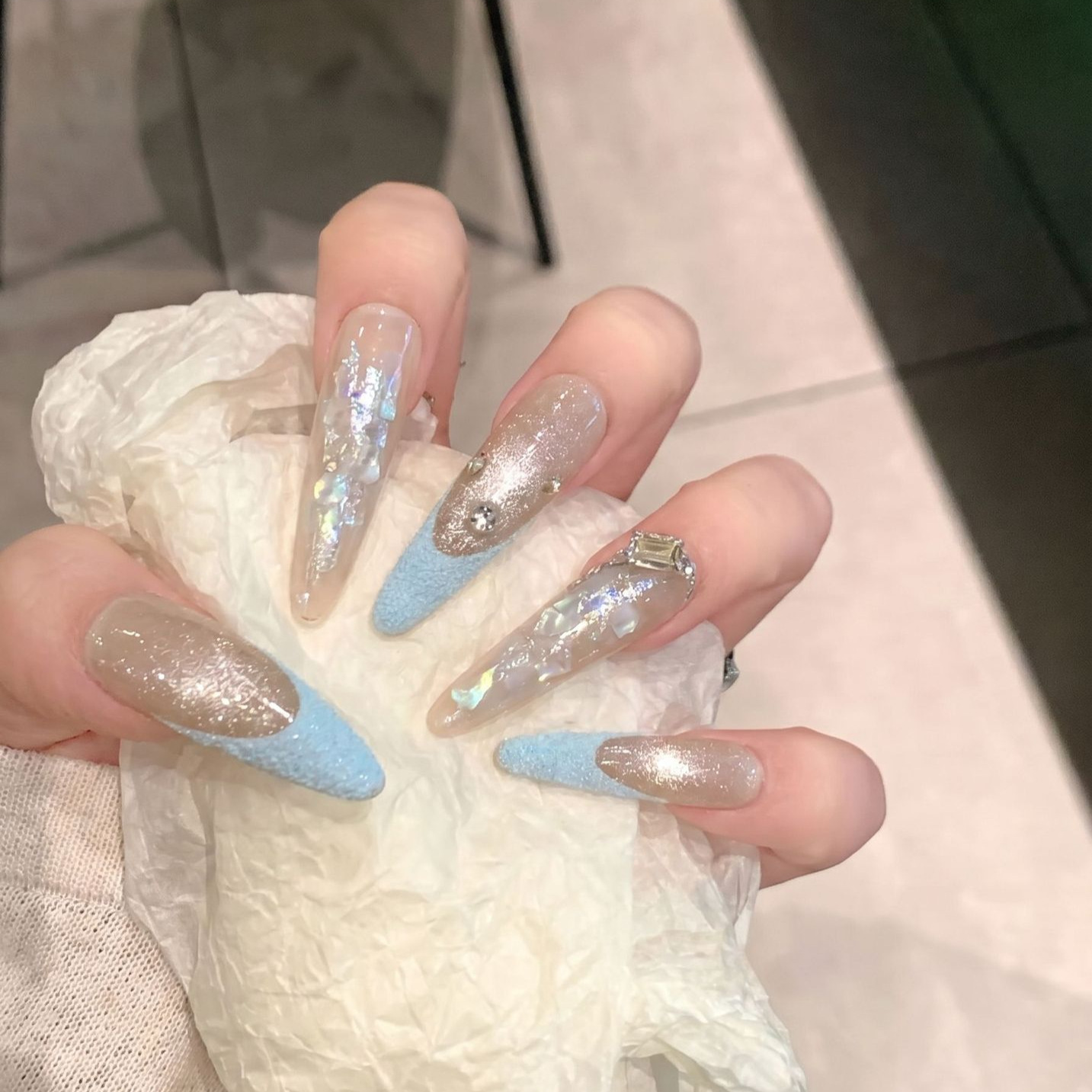 Press On Nails 10 шт. фиолетов – обзор и цена Nail Art Gliter