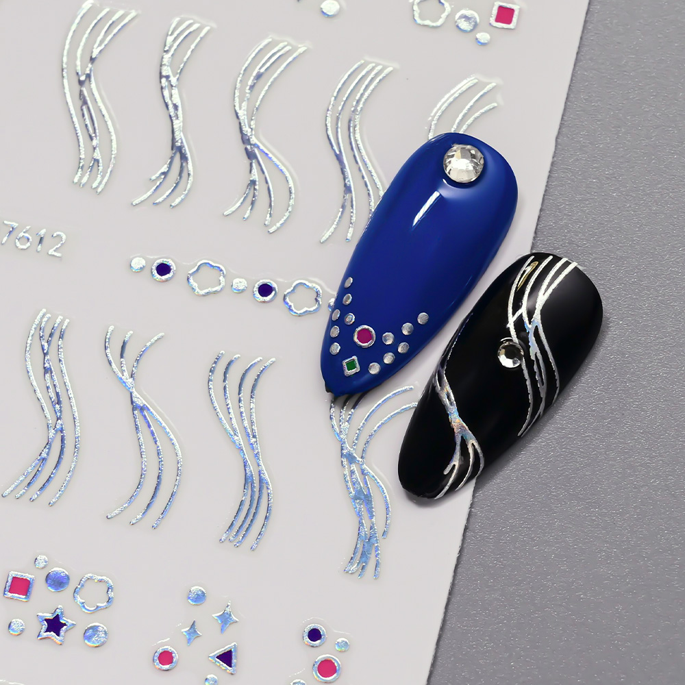 12 шт., 3D серебристые геометр – обзор и цена Nail Art Simple Elegant
