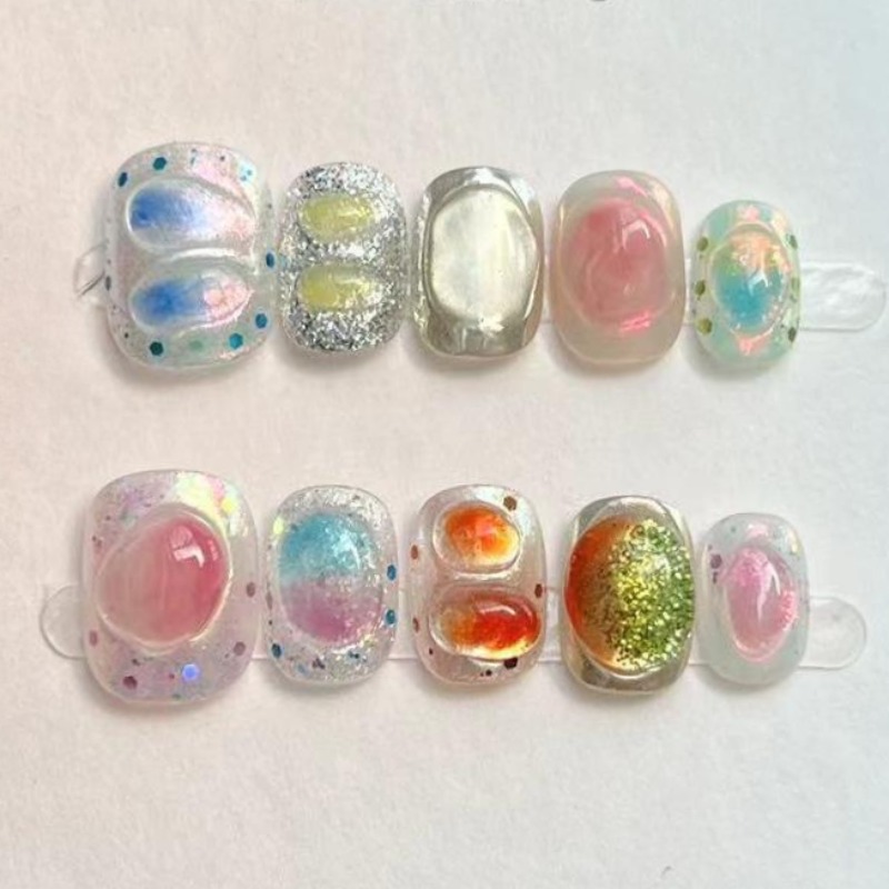 10 шт. милые короткие круглые  – обзор и цена Nail Art Gliter