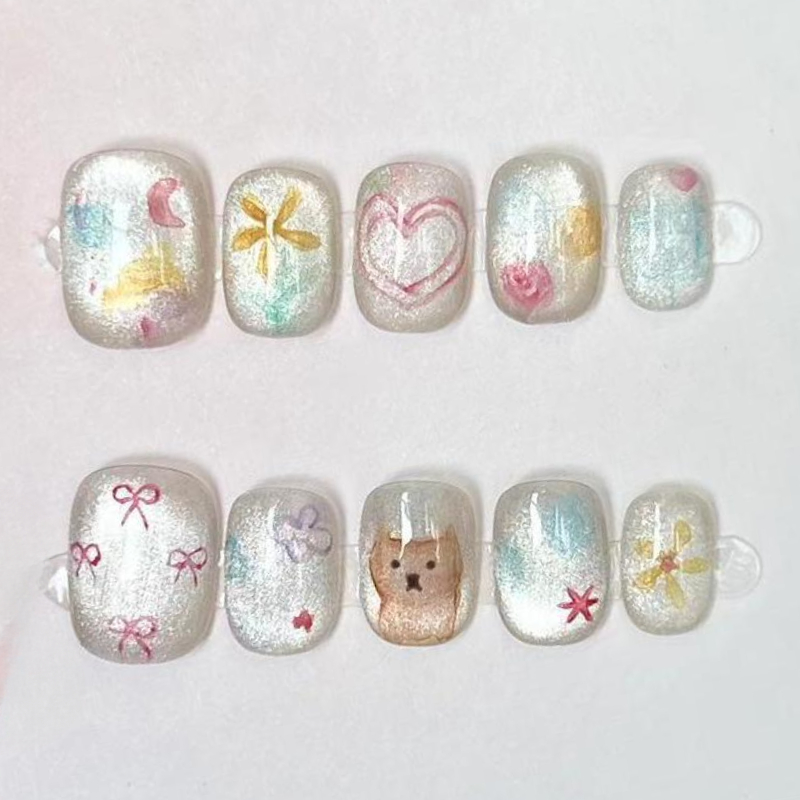 10 шт. милые короткие круглые  – обзор и цена Nail Art Gliter